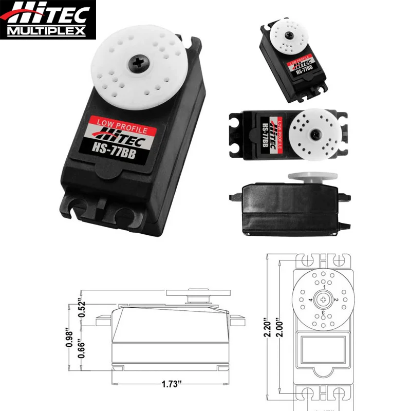 Оригинальный HiTec HS 77BB низкий профиль для Сервомотора RC самолетов крыло хвост
