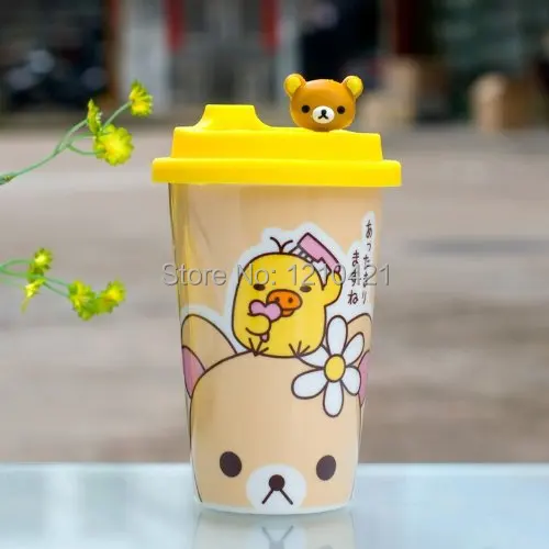 1 шт. керамическая чашка кофейная кружка с силиконовой крышкой Rilakkuma|cup coffee mug|coffee