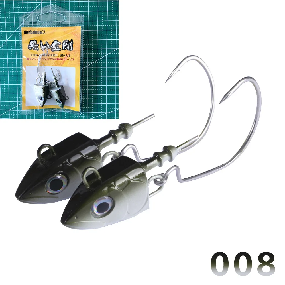 head-008 Hunthouse black minnow easy shinner свинцовая джиг головная Мягкая приманка pescar leurre для рыбалки бас 25 г 40 г 60 г 90 г 120 г стиль - Цвет: head-008
