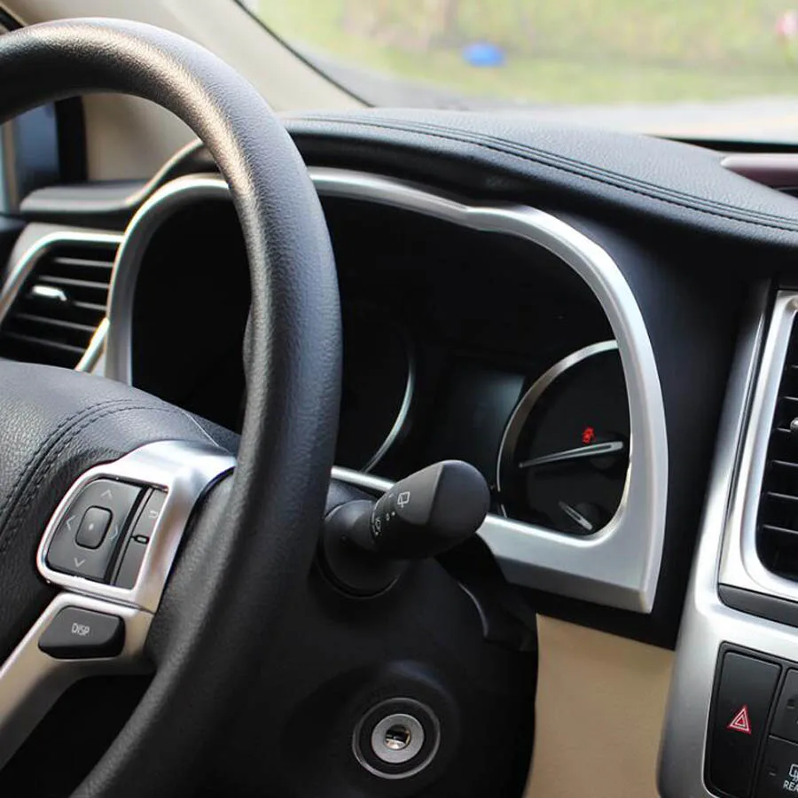 

Приборная панель автомобиля инструмент рамка отделка Стайлинг стикер для Toyota Highlander 2015-2017 ABS Матовый Серебряный ИНТЕРЬЕР АКСЕССУАР