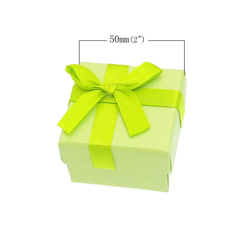 

12 Pack Cotton Filled Paper Jewelry Gift And Retail Boxes 5*5*3.4 cm Six Colors Fashion rings Box