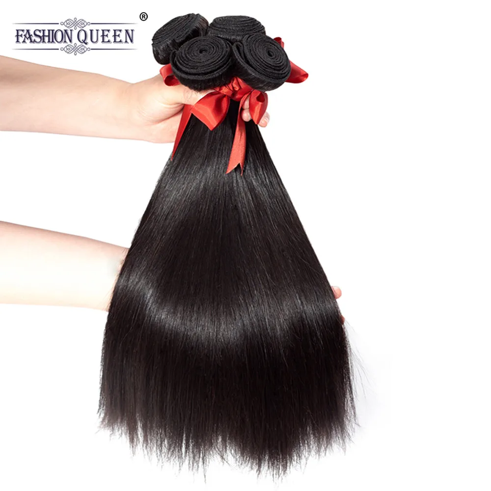Модные queen hair Связки с фронтальной прямые волосы Малайзии человеческих волос