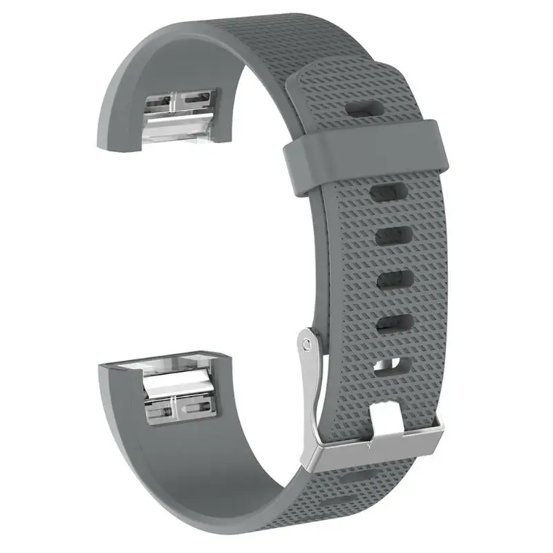 Grey ALLOYSEED мягкий силиконовый браслет ремешок Смарт часы ремешок замена Smartwatch для Fitbit заряд 2 - Цвет: Grey