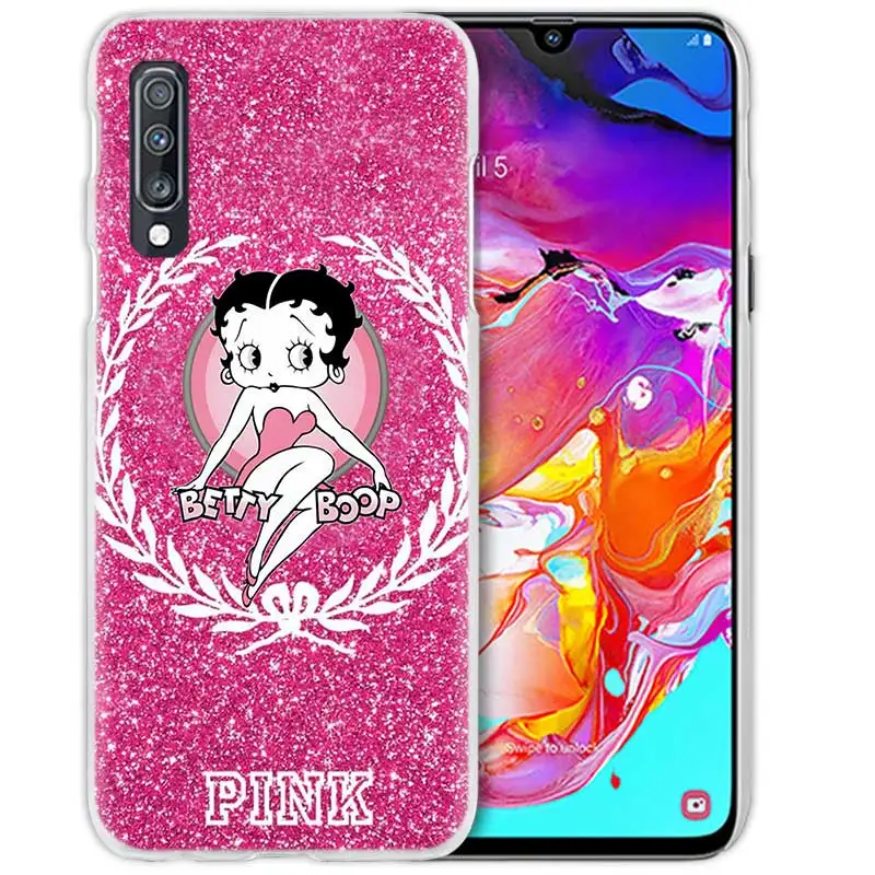 01 Розовый сексуальный чехол Betty Boop для samsung Galaxy A50 A70 A20e A40 A30 A20 A10 A8 A6 Plus A9 A7 жесткий прозрачный чехол для телефона из поликарбоната - Цвет: 01