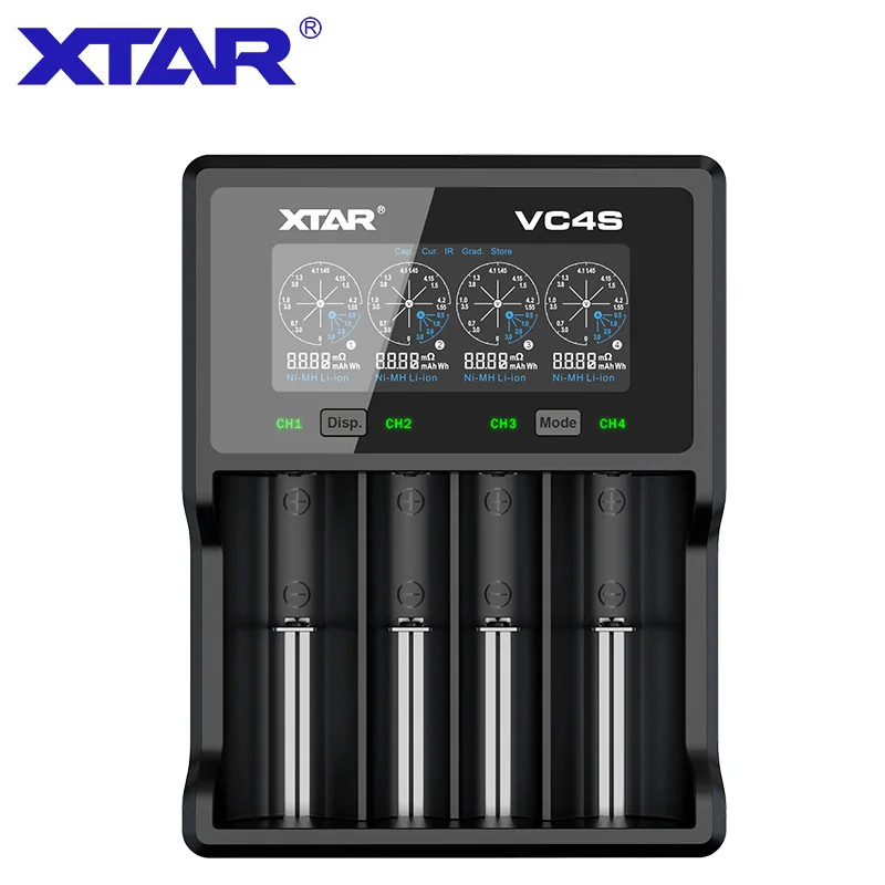 VC4S XTAR VC4 S VC4S QC3.0 быстрая зарядка, Max3A для один слот применяется к 3,6/3,7 v Li-Ion IMR/INR/ICR/Батарея 18650 14500 20700 21700 - Цвет: VC4S