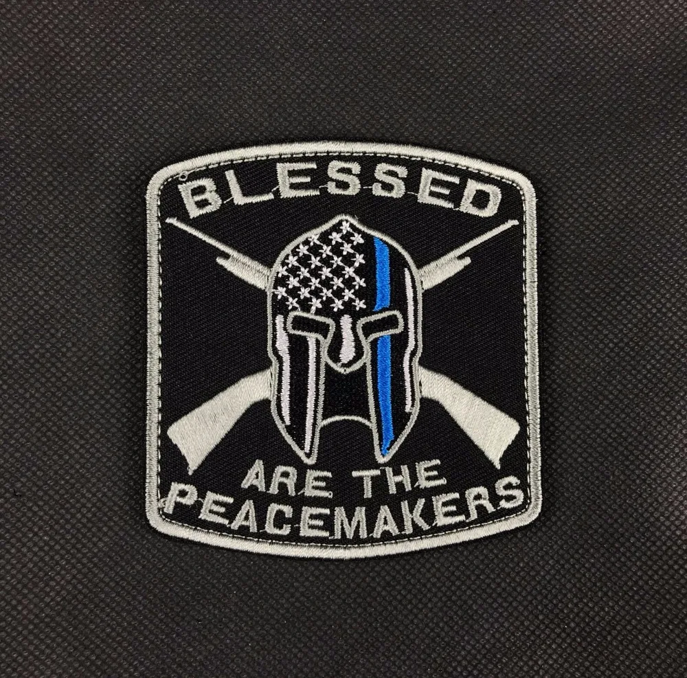 

20pcs Embroidery Blessed Are The Peace Makers Patch Hook Loops Military Tactical Badge Combat Armband USA Flag Brassard