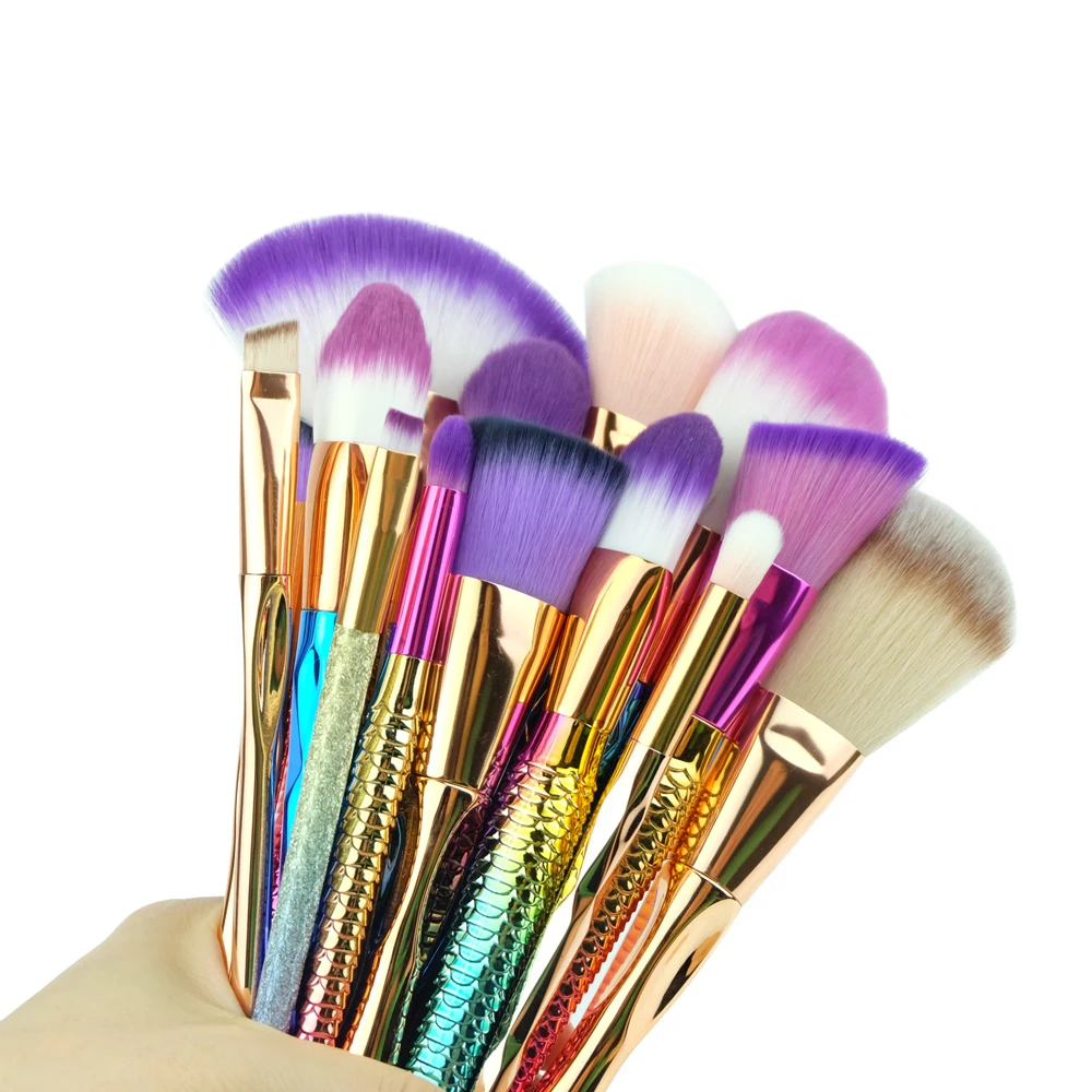 Набор кистей для макияжа &quotРусалка&quot набор с радужной ручкой|pinceau maquillage|brush setmakeup