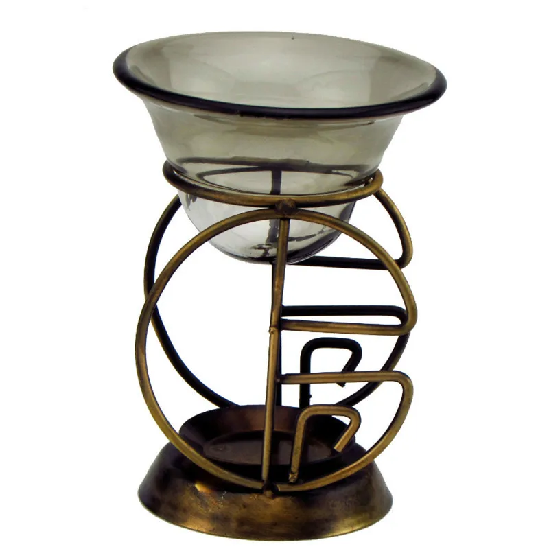 01 Железная Арома горелка подсвечник Европейский стиль романтическая масляная горелка ужин Железный ретро свадебное украшение Ароматерапия - Цвет: 01