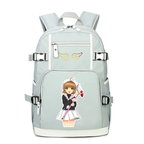 22 Аниме карты Captor розовый милый рюкзак Mochila Feminina SAKURA Kawaii женские сумки на плечо холщовые школьные сумки рюкзак для книг - Цвет: 22
