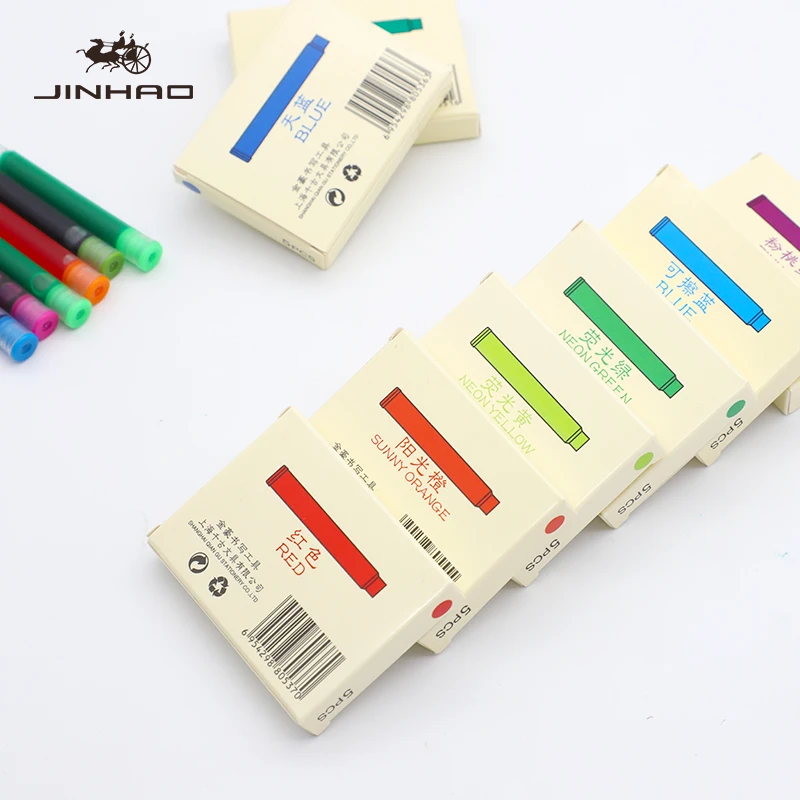 Чернильная ручка Jinhao 4 коробки каждого цвета 20 шт. чернильная красная синяя