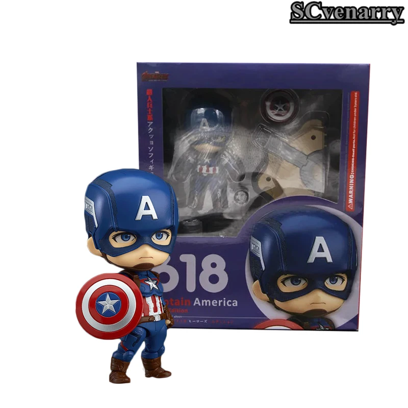 618 Капитан Америка Marvel Nendoroid Милая экшен фигурка игрушки Аниме|Игровые фигурки и