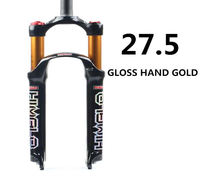 27.5 gloss hand gold Велосипедная воздушная вилка 26 27,5 29 ER MTB горная подвесная вилка воздушная устойчивость амортизирующая линия для более SR - Цвет: 27.5 gloss hand gold