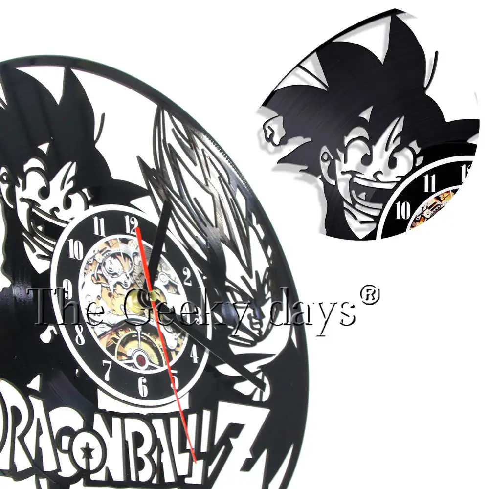 Dragon Ball Z Вегета Тихая настенные часы Аниме Сделано из настоящей Виниловая