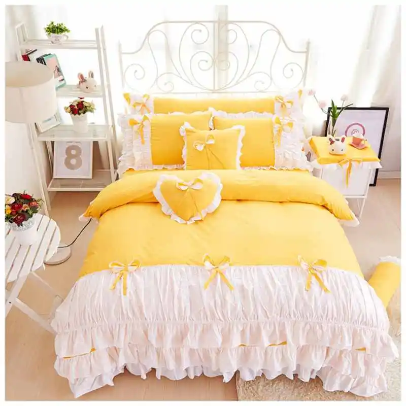 Комплект постельного белья принцессы однотонное одеяло/пододеяльник/юбка