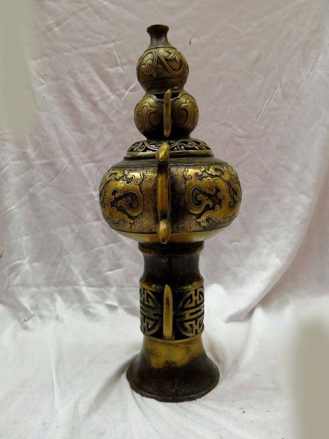 15 &quotКитайская латунная медная горелка для ладана с двумя драконами (D0426) | Дом и