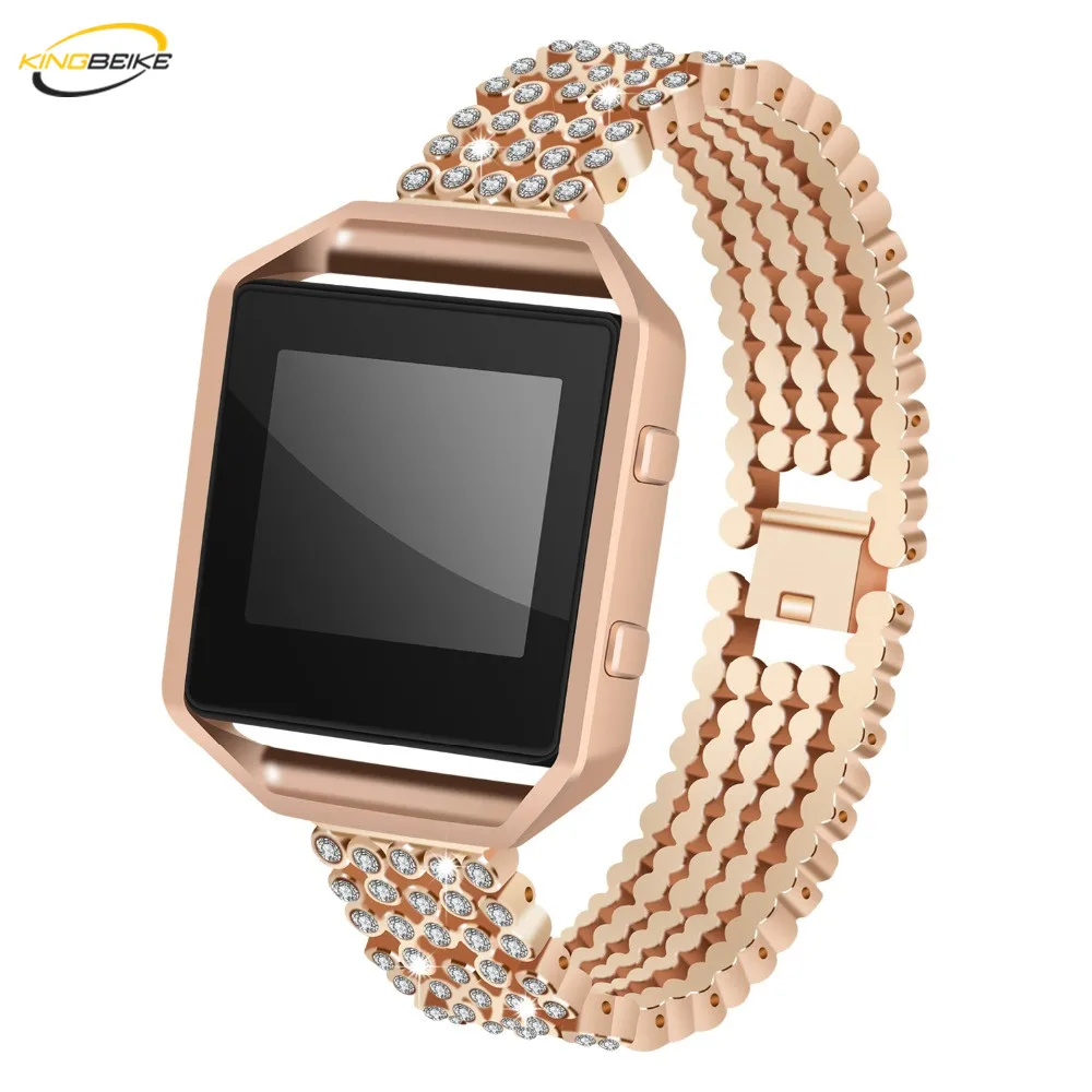 KINGBEIKE бизнес ремешок для часов из нержавеющей стали + рамка Fitbit blaze Сменный ремень