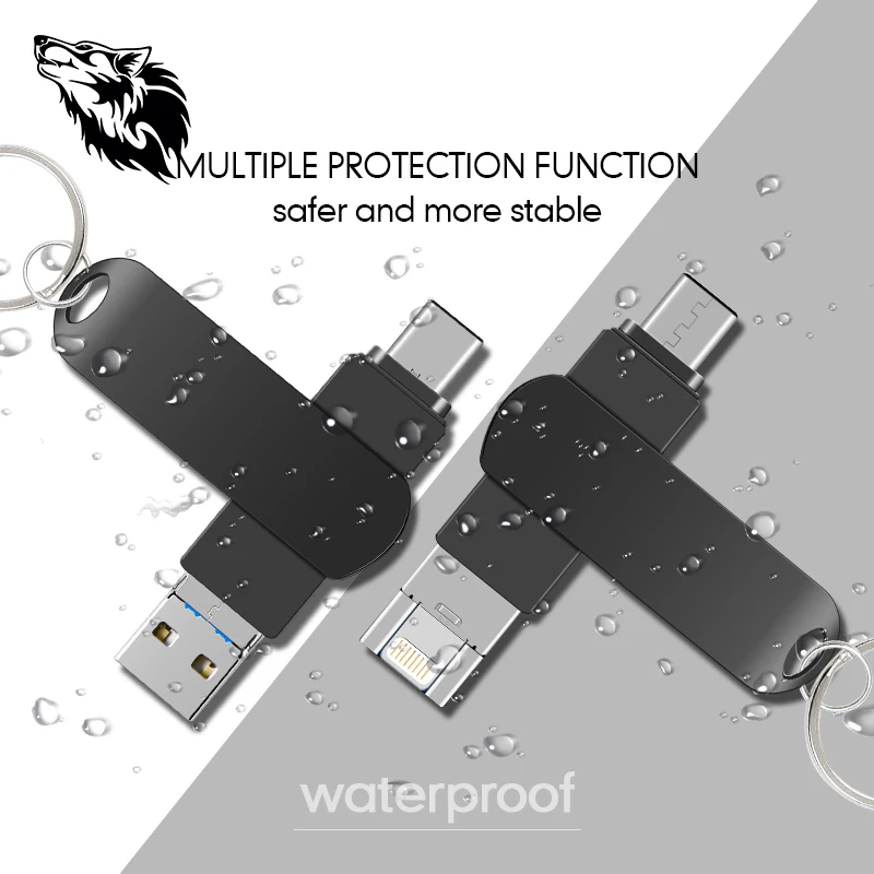 Горячая Распродажа Тип C 3в1 USB флэш накопитель 64 ГБ флеш 32 16 8 пакет для iPhone|USB