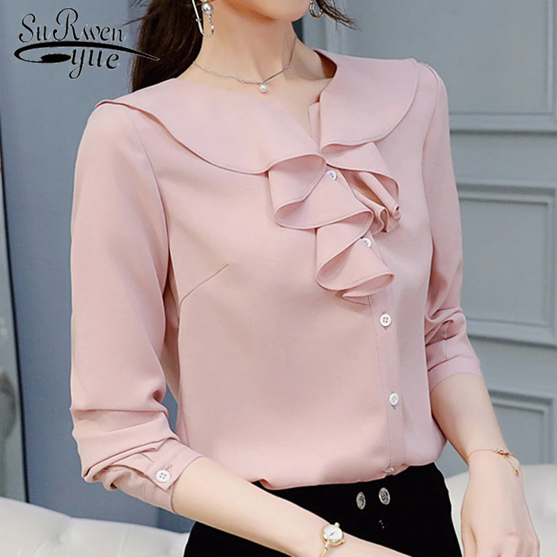 Модные женские блузки 2020 с длинным рукавом Офисная Женская рубашка топы женская