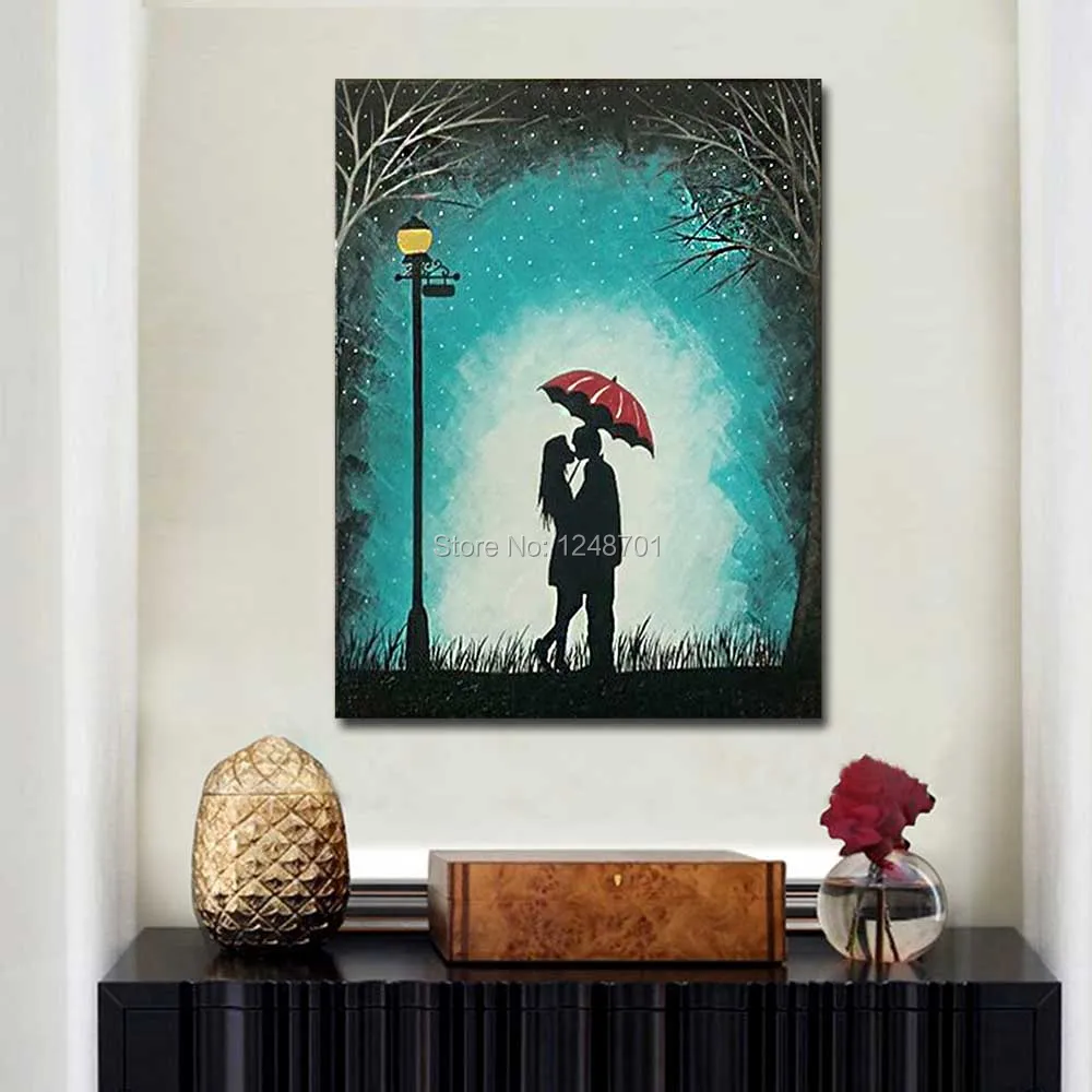 Ручная роспись абстрактная парная лампа пейзаж картина маслом на фотографиях