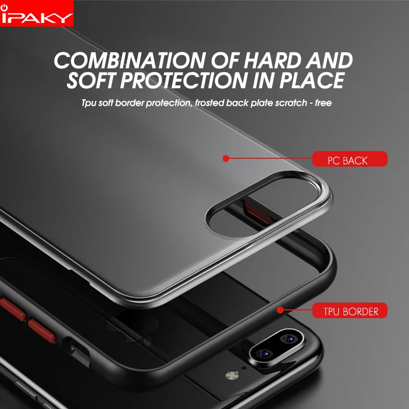 Для iPhone XS XR чехол Magic Shadow IPAKY XS MAX чехол с цветными кнопками TPU PC Гибридный противоударный чехол для iPhone 8 7 6 6s Plus чехол