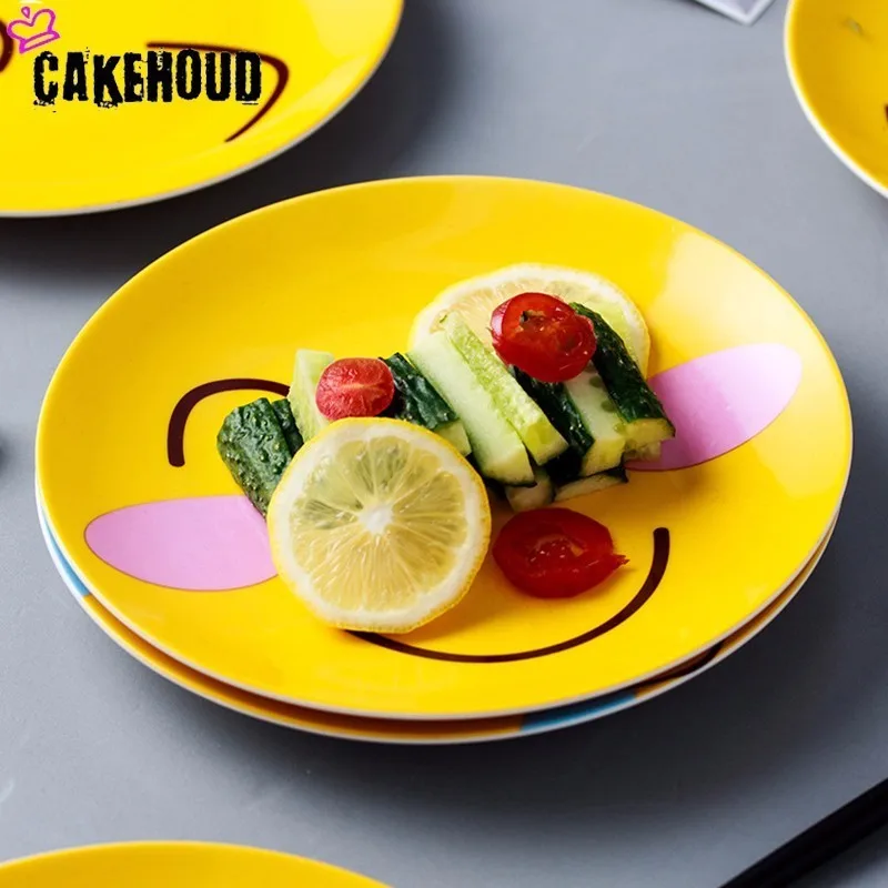 CAKEHOUD 8 дюймов мимика мультяшная керамическая тарелка креативная Западная пищевая тарелка забавные керамические Столовые приборы кухонные принадлежности