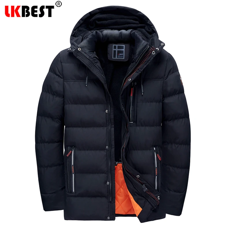 Новинка Утепленное зимнее пальто LKBEST Мужская толстовка парки ветрозащитная