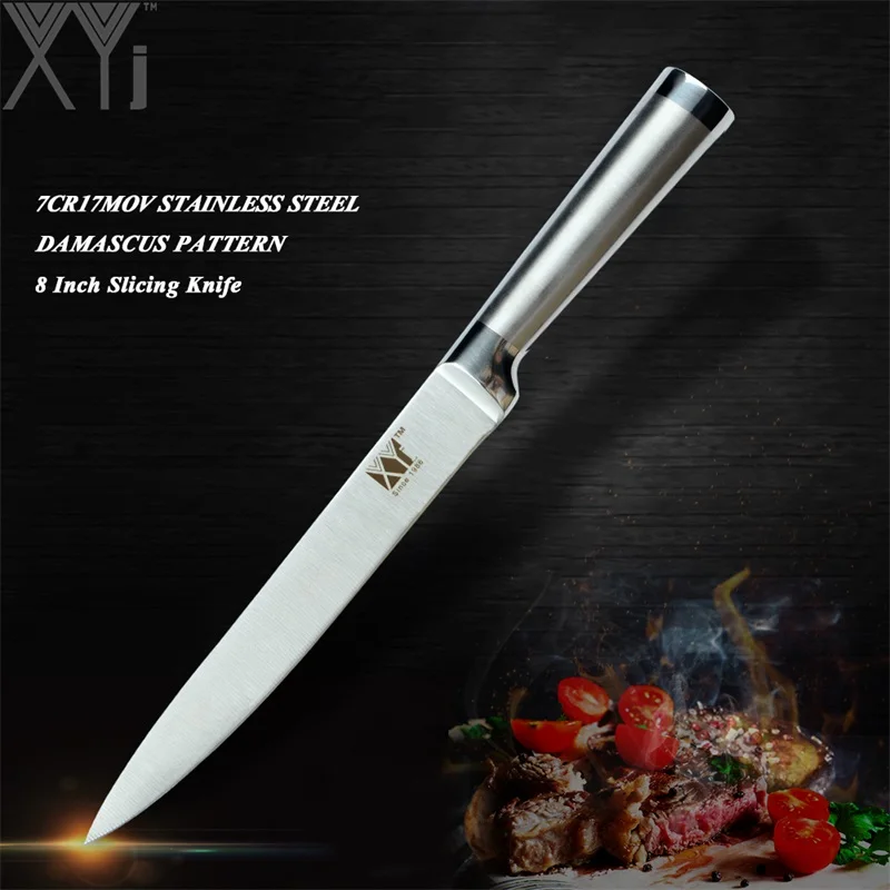 8 inch Slicing XYj кухонный нож из нержавеющей стали в японском стиле, нож для очистки овощей Santoku, нож для нарезки хлеба и шеф-повара, нож для приготовления пищи из высокоуглеродистой стали - Цвет: 8 inch Slicing