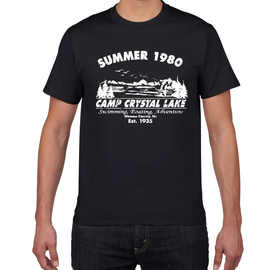 

Crystal Lake Camp Counselor t shirt Men Summer 1980 Men Funny TShirt Vintage Horror Novelty streewear harajuku Tee shirt homme