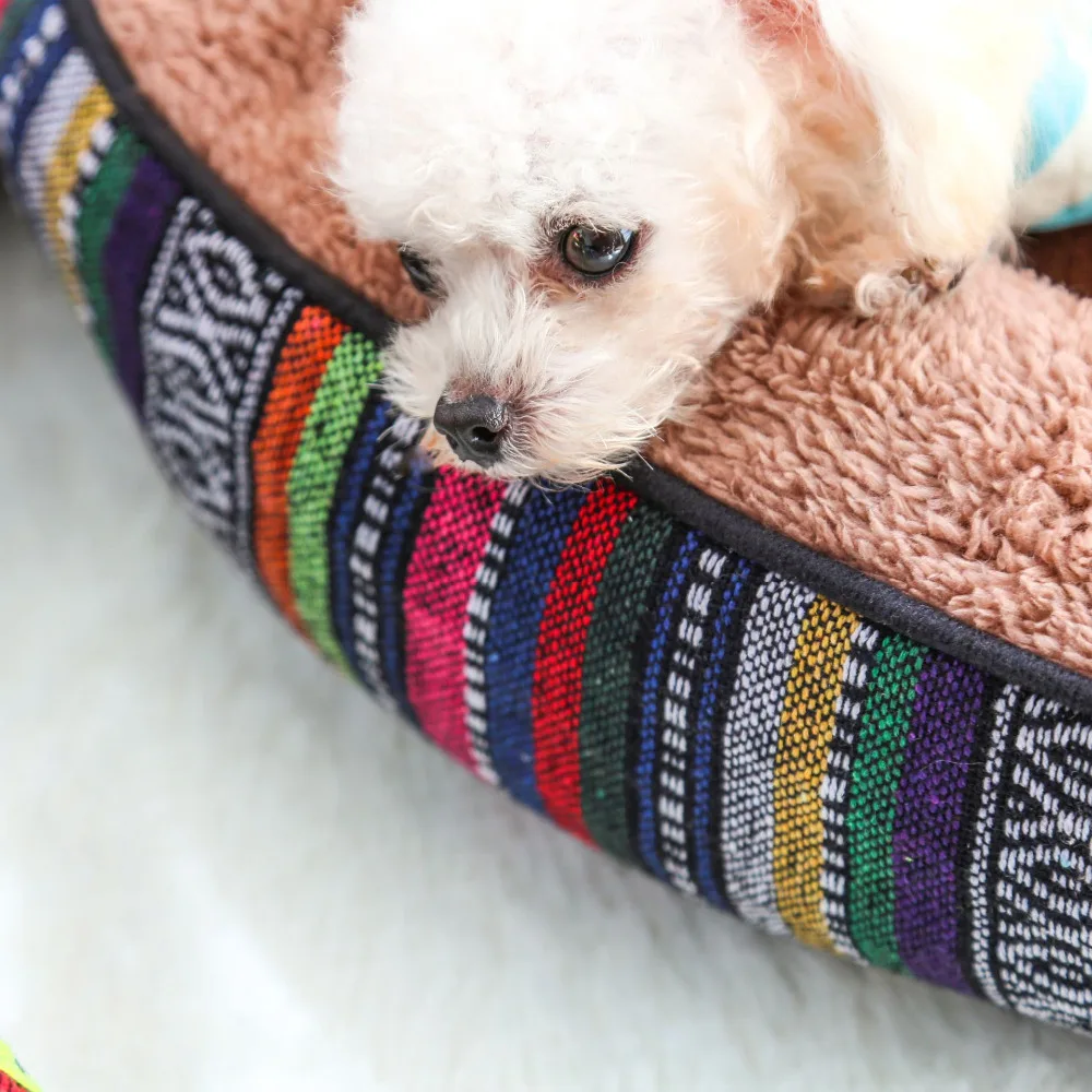 Дешевый мультяшный домик для собаки в китайском стиле фланелевый подушка щенка