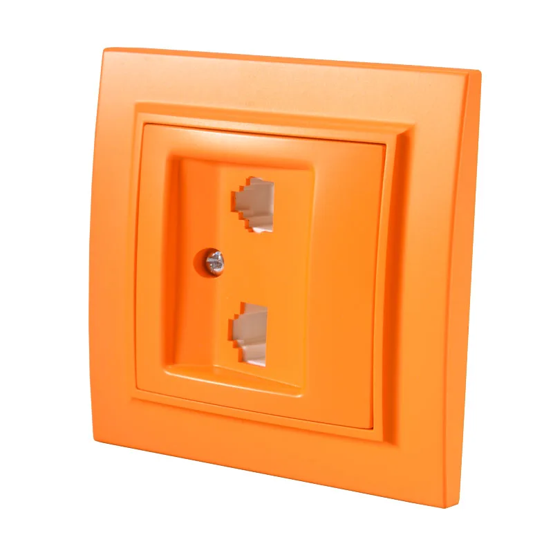 Orange Поп розетка Розовый Красный RJ45+ RJ11 евро настенные данные с телефонной розетка питания настенное зарядное устройство legrand livolo - Тип: Orange