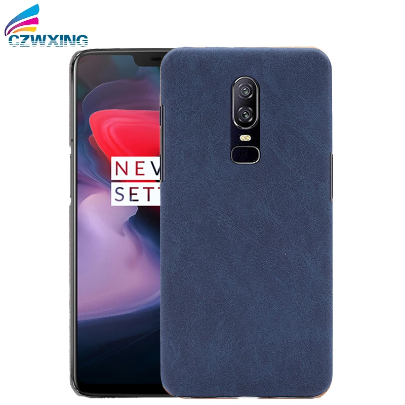 For Oneplus 6 Case PU Leather Hard Plastic Back Cover Phone Oneplus6 One plus Six 2018 funda |