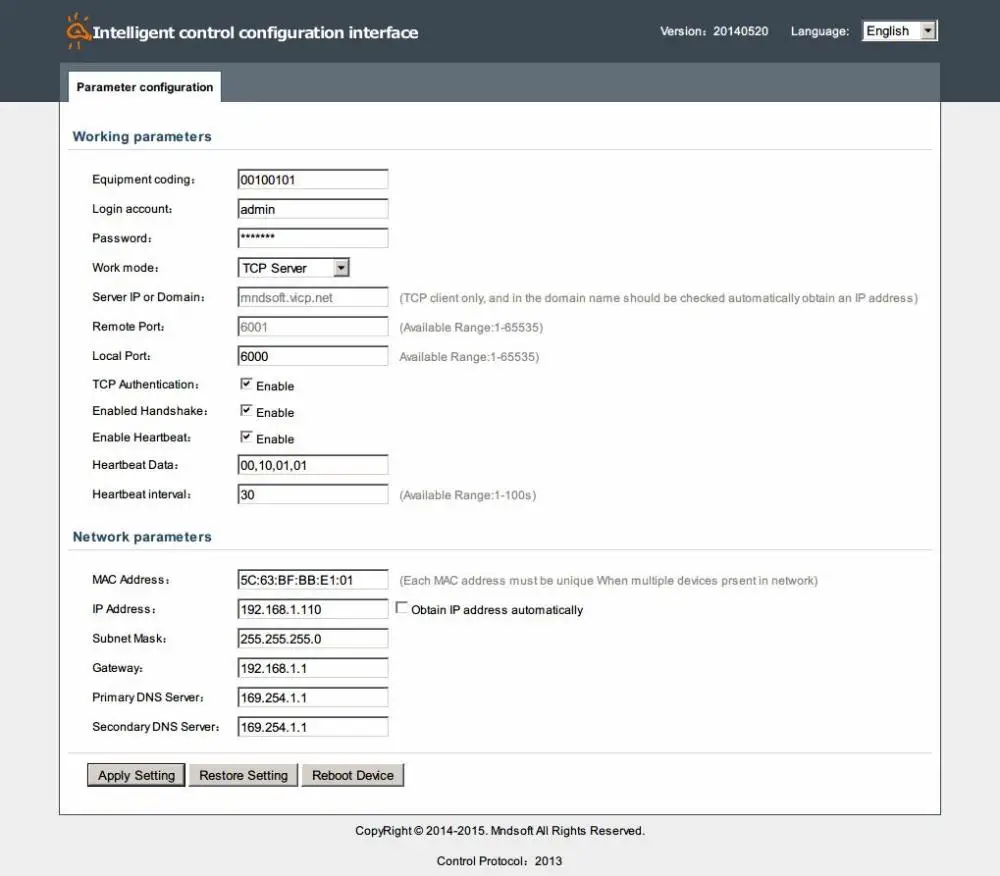 Интеллектуальная плата управления реле 8 входов выходов TCP / UDP Ethernet Интернет сеть