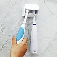 wall mount anti dust 2 head electric toothbrush holder sucker holder suction hooks cup bathroom organizer storage rack plastic