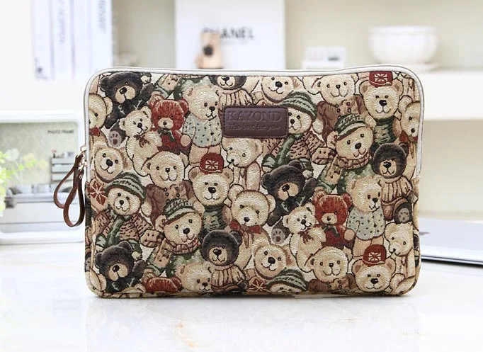 Bear Чехол для ноутбука 11 12 13 14 15 15,6 дюймов Сумка для ноутбука MacBook Air Pro 13 15 сумка для компьютера для Xiaomi hp чехол для планшета - Цвет: Bear