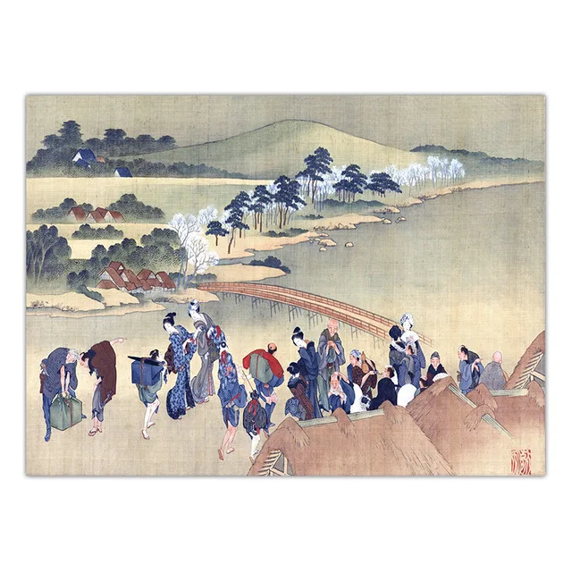 Домашняя Печать на холсте Модульная картина японский катсушика Hokusai картины на стену скандинавском стиле плакат для гостиной - Цвет: Nordic LXR2563-07