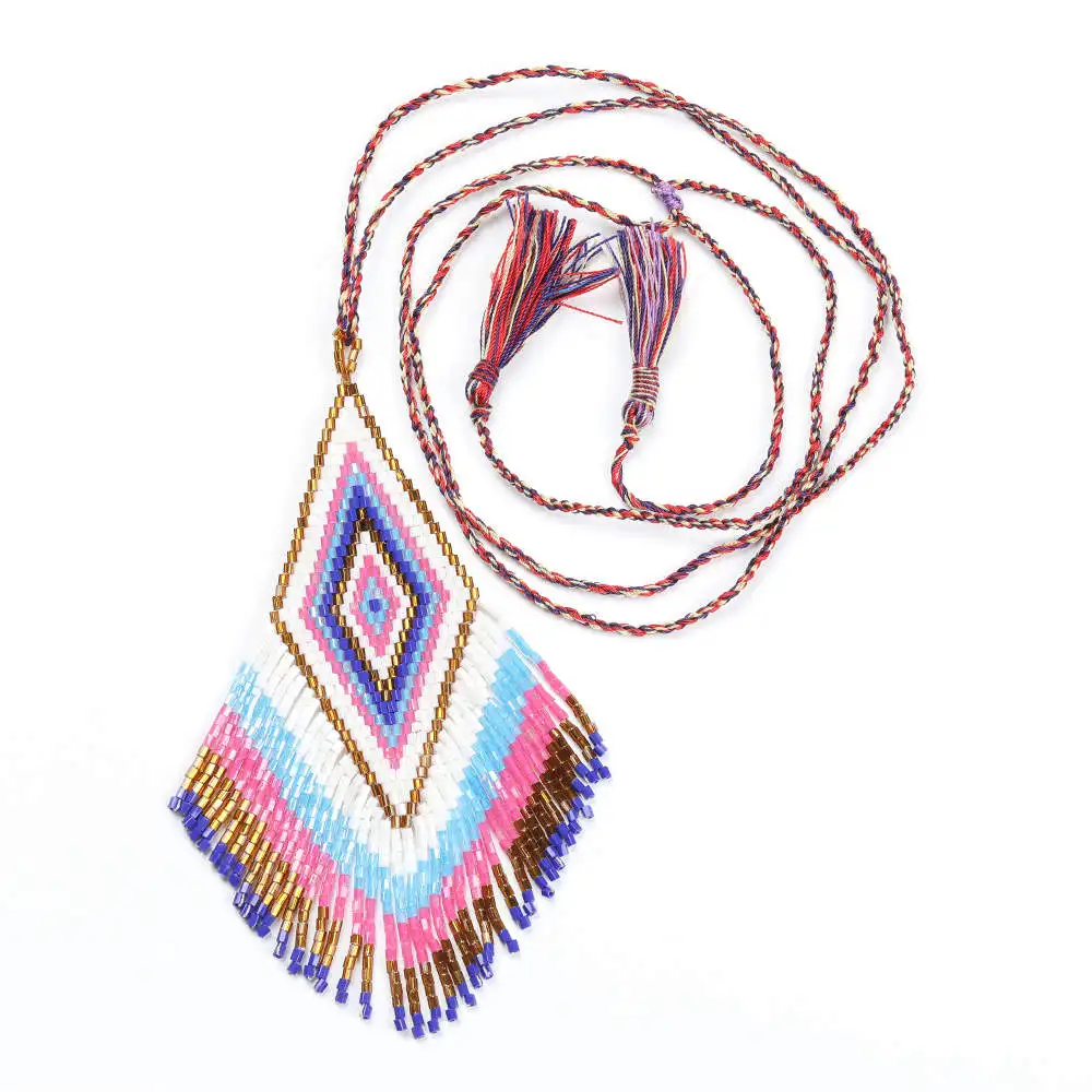Go2hobo MIYUKI браслет Boho ювелирный набор Delica бусы с подвеской женские браслеты с геометрическим узором Красочные кисточки
