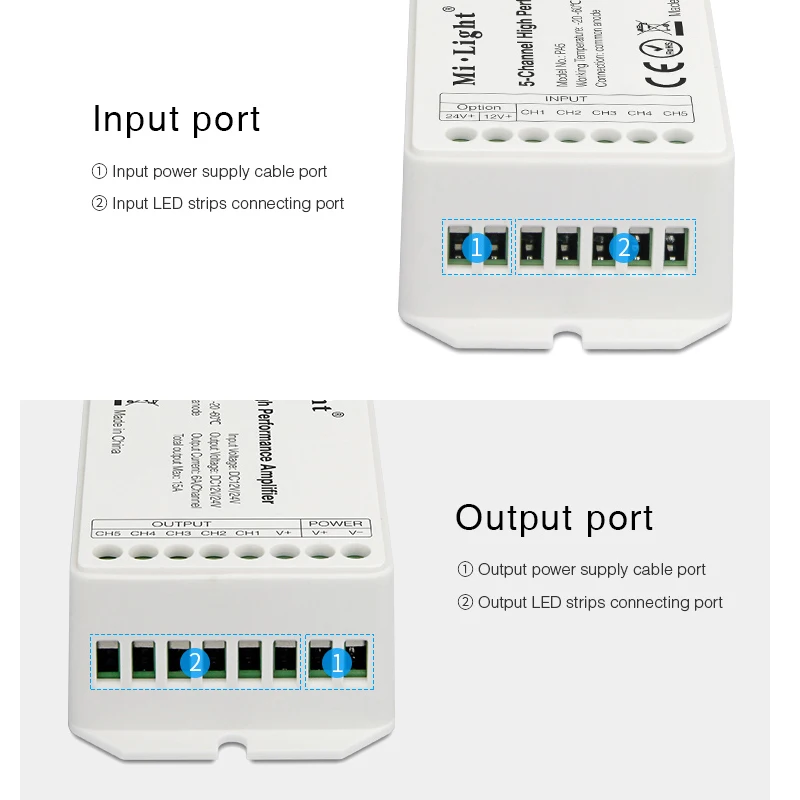 Miboxer PA5 DC12V/24V 15A 5 канальный высокопроизводительный усилитель контроллер серии и