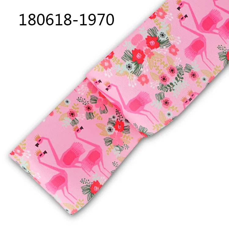 10 ярдов разные размеры корсажная лента с рисунком фламинго розовая животного из