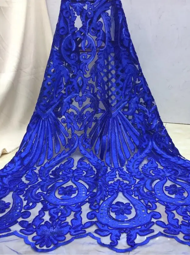 

Latest design ZH-11195 African French Embroidery Net Lace Fabric Free Shipping French sequins Laces