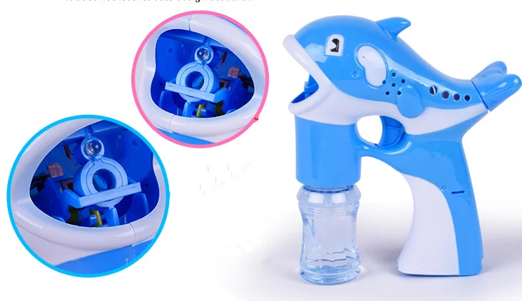 Большой электрический пузырьковый пистолет в форме дельфина 2 бутылки воды с