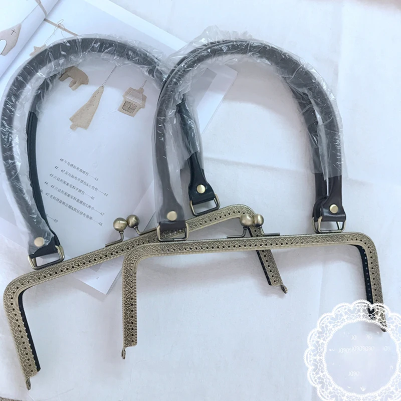 Женская рама для кошелька сделай сам 24 см металлическая застежка сумки с черной