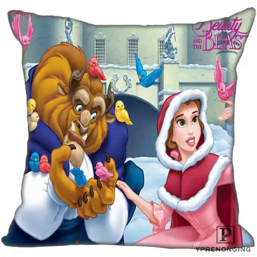 Pillowcase Best Custom beauty-and-the-Beast(1) Наволочка на подушку, спальня домашний квадратный наволочка на молнии(одна сторона)#190404-01-70 - Цвет: Pillowcase