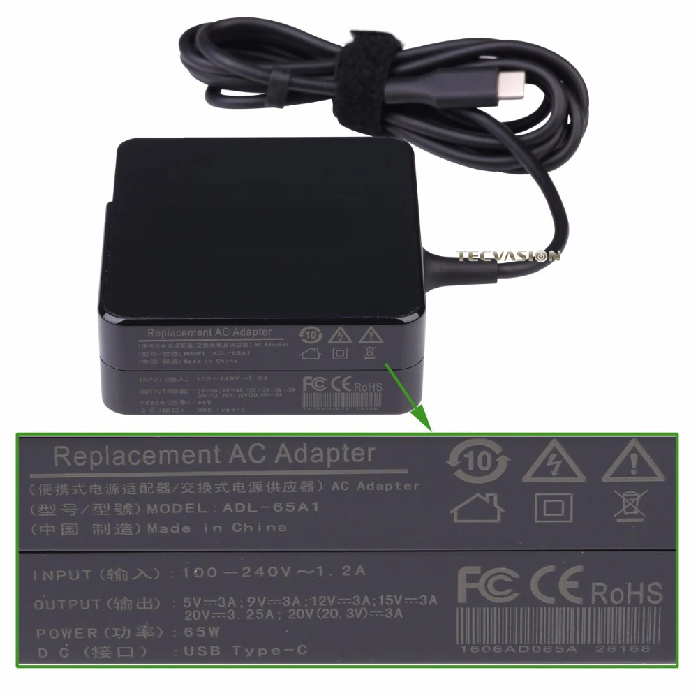 Тип C 65 Вт 45 Вт 61 Вт 20 в 2.25A 3.25A 20,3 в 3A USB-C адаптер питания зарядное устройство для MacBook Mac Pro 13 ASUS UX390UA Xiaomi Air Matebook