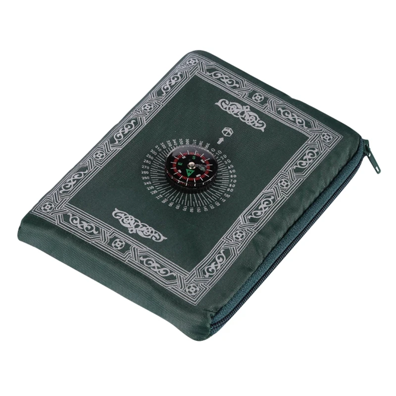 RZ1426DG Мусульманский молитвенный коврик, полиэстер, портативный плетеный коврик, просто принт с компасом в сумке, для путешествий, дома, стиль, коврик, одеяло, новинка - Цвет: RZ1426DG