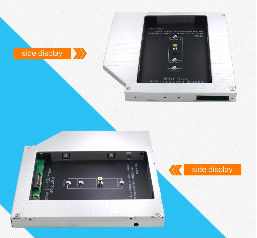 TISHRIC Caddy 12,7 мм адаптер Dvd Hdd жесткий диск Корпус Optibay адаптер жесткий диск корпус из алюминиевого сплава для M2 NGFF