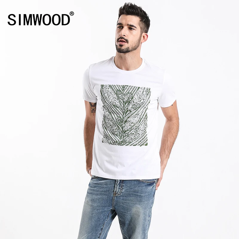 SIMWOOD 2019 сезон: весна лето футболки для мужчин короткий рукав повседневное 100%