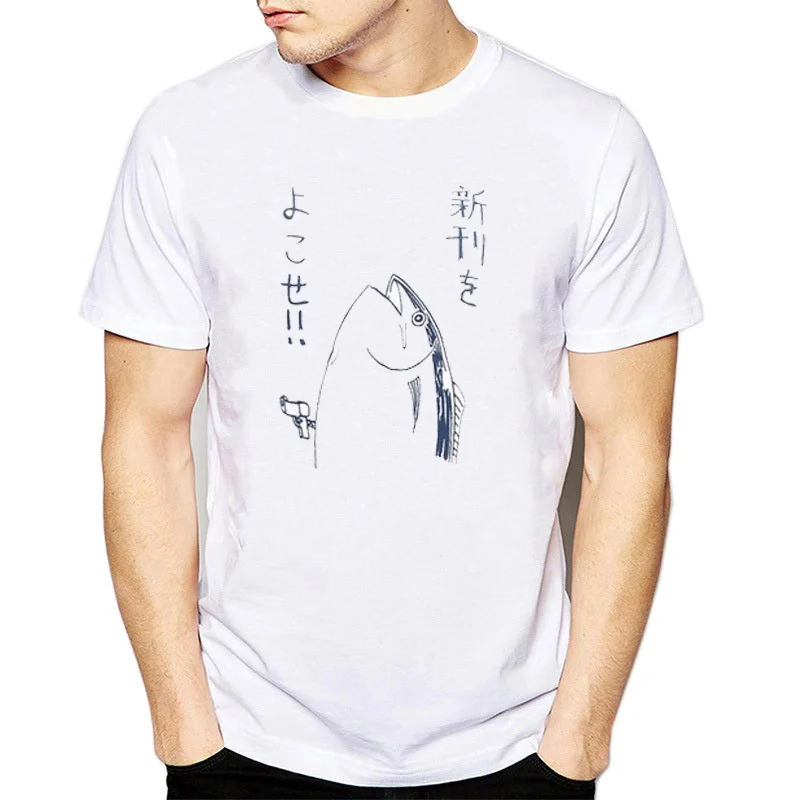 

Одежда для рыбалки в японском стиле Harajuku Kawaii футболка с базовым рисунком японская Поп Футболка мужские милые топы Молодежный принт полиэст...