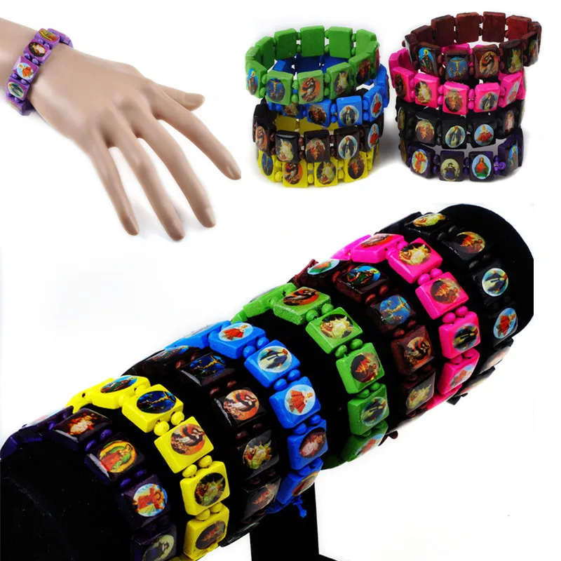 20 шт./лот смешанные цвета Иисуса святых католическая дружба деревянные браслеты