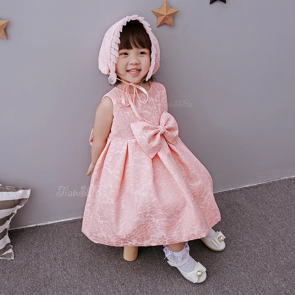 Korean Girl full year baby dress full moon wine birthday party wedding dress Princess Dress