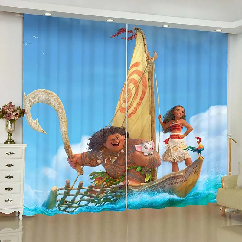 Moana анимационные шторы для окна Marvel Moana, Бэтмен, жалюзи, готовые занавески, Затемненные занавески, занавески для гостиной, жалюзи - Цвет: 3